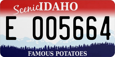 ID license plate E005664