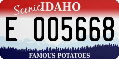 ID license plate E005668