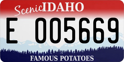 ID license plate E005669