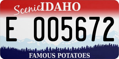 ID license plate E005672