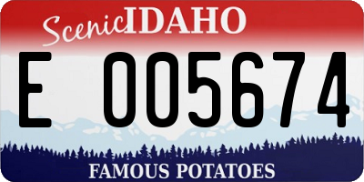 ID license plate E005674