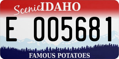 ID license plate E005681