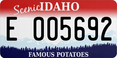 ID license plate E005692