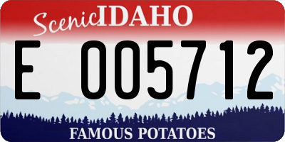 ID license plate E005712