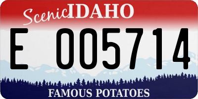 ID license plate E005714