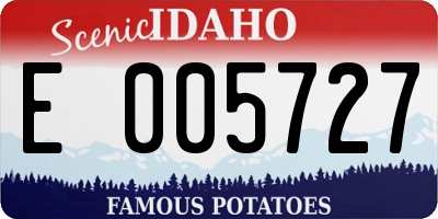 ID license plate E005727