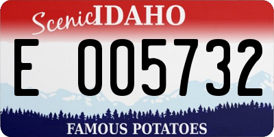 ID license plate E005732