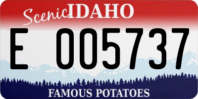 ID license plate E005737