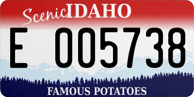 ID license plate E005738