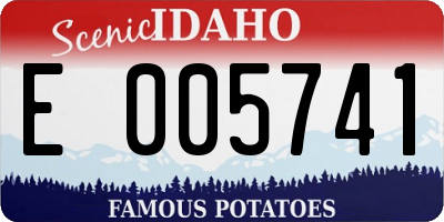 ID license plate E005741