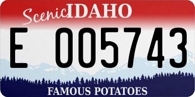 ID license plate E005743