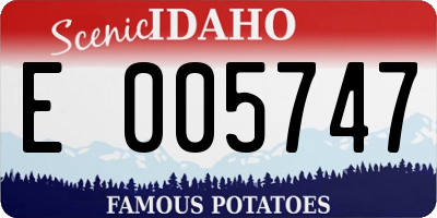 ID license plate E005747