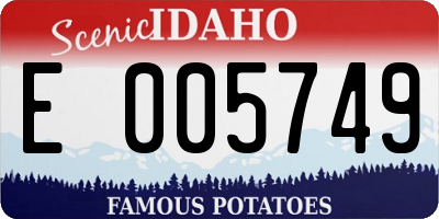 ID license plate E005749