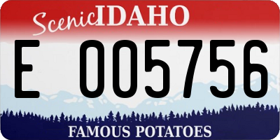 ID license plate E005756