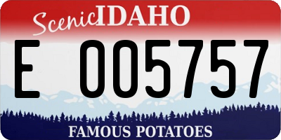 ID license plate E005757