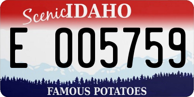 ID license plate E005759