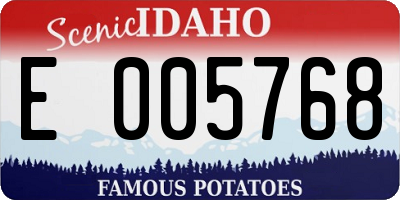 ID license plate E005768