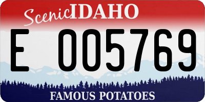 ID license plate E005769