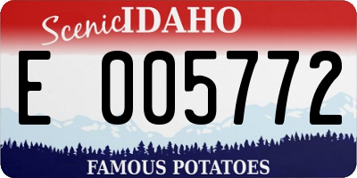 ID license plate E005772