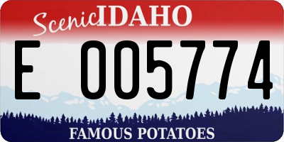 ID license plate E005774