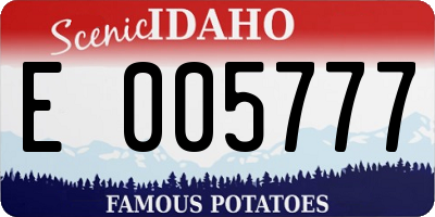 ID license plate E005777
