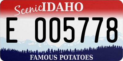 ID license plate E005778