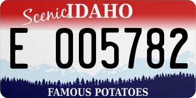 ID license plate E005782