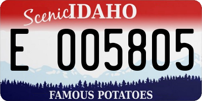 ID license plate E005805