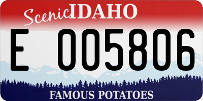 ID license plate E005806