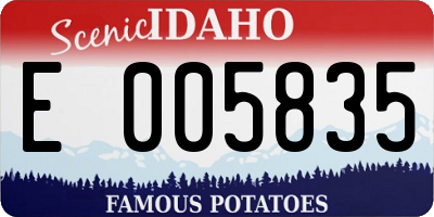 ID license plate E005835