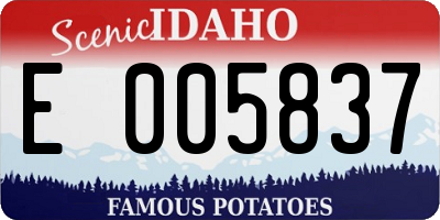ID license plate E005837