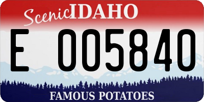 ID license plate E005840