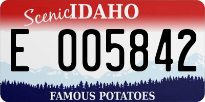 ID license plate E005842