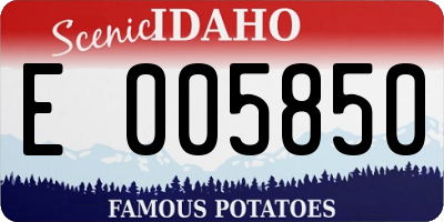 ID license plate E005850