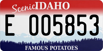 ID license plate E005853