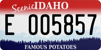 ID license plate E005857