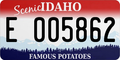 ID license plate E005862