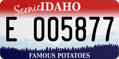 ID license plate E005877