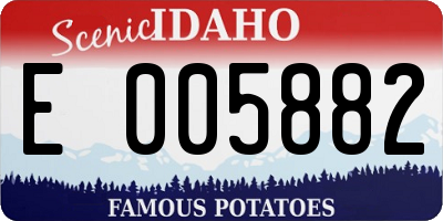 ID license plate E005882