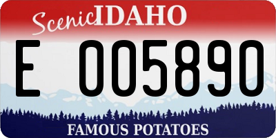 ID license plate E005890