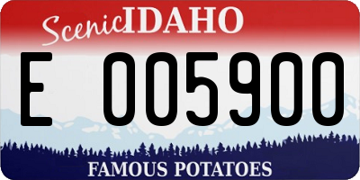 ID license plate E005900