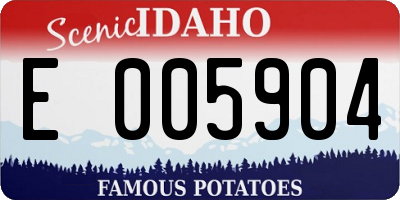 ID license plate E005904