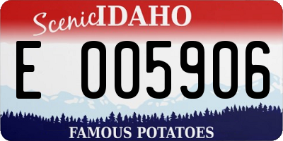 ID license plate E005906