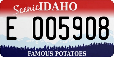 ID license plate E005908