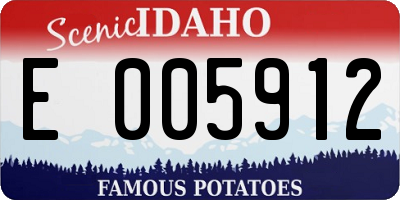 ID license plate E005912