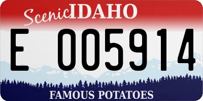 ID license plate E005914