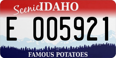 ID license plate E005921