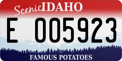 ID license plate E005923