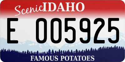 ID license plate E005925