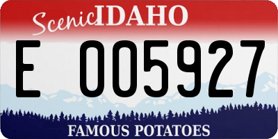 ID license plate E005927